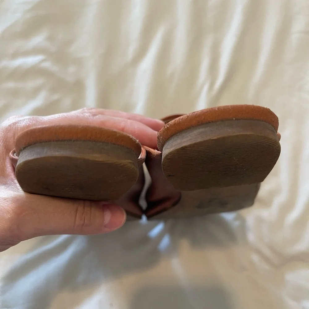 Free People Brown Leather Slip-mules